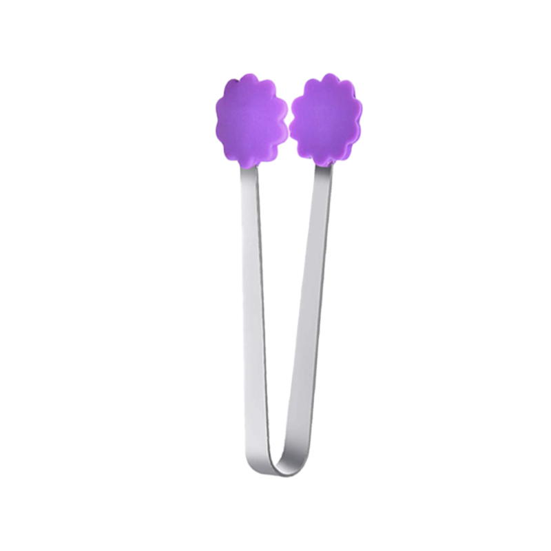 #40009 5 Inch Purple Silicone Tips Food Tongs